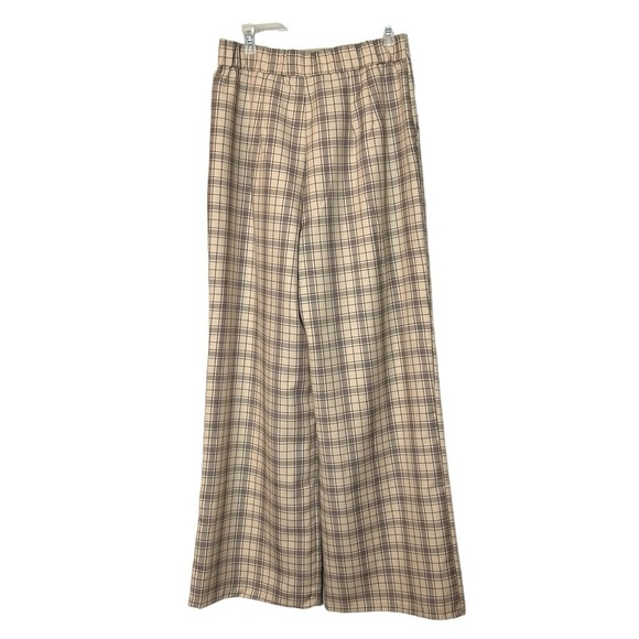 Stradivarius High Rise Wide Leg Plaid Pants Trousers Sz. US 12 - Picture 6 of 15